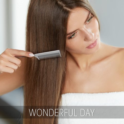 3 Packs Rat Tail Comb Steel Pin Rat Tail Carbon Fiber Heat Resistant Teasing Combs with Stainless Steel Pintail (Orange, Ginger, Grey)