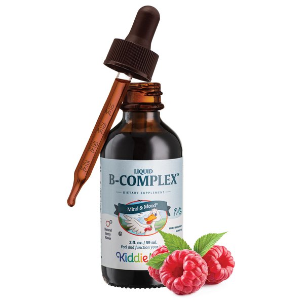 Raspberry Liquid Vitamin B Complex - Vitamin Supplement with Vitamin B12 - Sublingual B Vitamins Complex Drops for Kids with B1 B2 B3 B5 B6 Biotin Folic Acid - For Energy & Brain Function, 2 fl. oz.