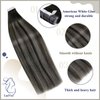 LaaVoo Black Tape in Hair Extensions Human Hair Ombre 22 inch Off Black to Silver with Black Balayage Tape in Human Hair Extensions for Black Women Long Skin Weft 20pcs 50g