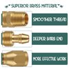 Xastro 4PCS Air Hose Repair Fitting for 1/4" Barb x 1/4" NPT Rigid, Brass Pneumatic Reusable Replacement(1/4" ID, 5/16" OD Air Hose)