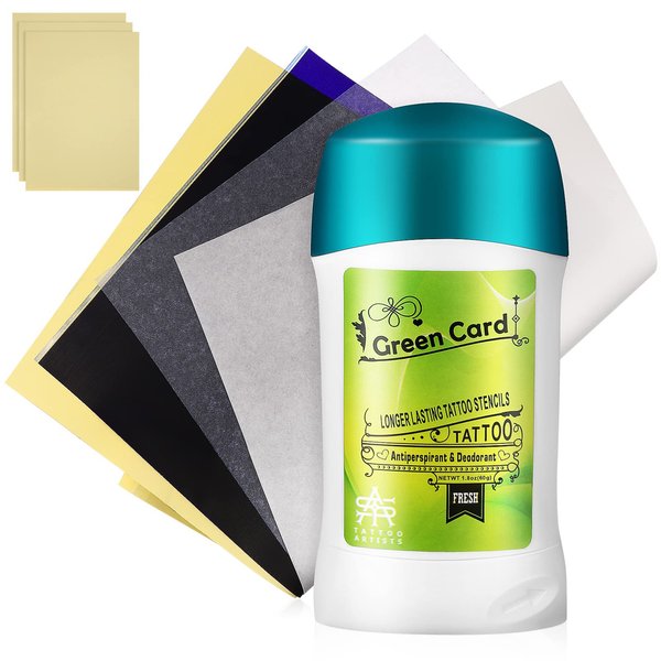 50 Tattoo Transfer Papers + 1PC Tattoo Transfer Cream Gel, Tattoo Transfer Stick Tattoo Skin Solution Soap, 1set Tattoo Transfer Paper and Gel Temporary Tattoo Supplies