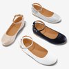 K KomForme Girl's Ballerina Flat Ankle Strap Dress Ballet Flat Shoes (Toddler/Little Kid/Big Kid) for Wedding Party School