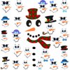 Snowman Face Stickers Snowman Decals Christmas Wall Decals Snowman Faces Decals Refrigerator Wall Stickers Window Cling Decal Lovely Snowman Face Art Wall Decor Christmas Decorations