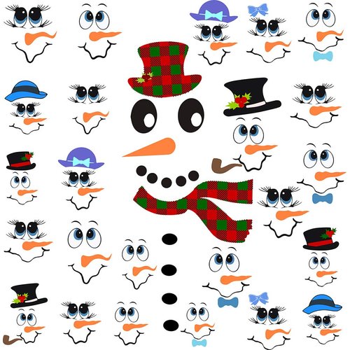 Snowman Face Stickers Snowman Decals Christmas Wall Decals Snowman Faces Decals Refrigerator Wall Stickers Window Cling Decal Lovely Snowman Face Art Wall Decor Christmas Decorations