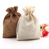 SumDirect Small Burlap Gift Bags - 20Pcs 4x6inch Mixed Color Jewelry Pouches with Drawstring, Reusable Linen Gift Bags for Wedding, Party, Valentine, Christmas