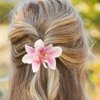 3 PACK Hawaiian Flower Hair Clips, Orchid Alligator Clips Big Bohemian Hair Pins Flower Hair Barrettes Daisy Alligator Hair Clips for Wedding Bridal Beach Party