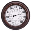 Indoor Outdoor Thermometer - Premium Steel Wall Thermometer Hygrometer for Patio, Wall or Decorative, No Battery Required Hanging Thermometer 8" Round Diameter (Bronze)
