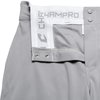 Champro Men's Standard Triple Crown Classic Baseball Pants, Grey, Small