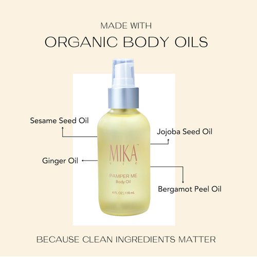 Mika Vie Organic Body Oil for Women | Certified Organic Body Oil for Dry Skin | Hydrating & Moisturizing Body Oil after Shower | Moisturizer for Dry Skin | Clean Beauty, Vegan and Paraben Free