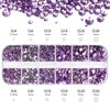 5320 Pieces Flat Back Gems Round Crystal Rhinestones 6 Sizes (1.5-6 mm) with Pick Up Tweezer and Rhinestones Picking Pen for Crafts Nail Face Art Clothes Shoes Bags DIY (Light Purple)