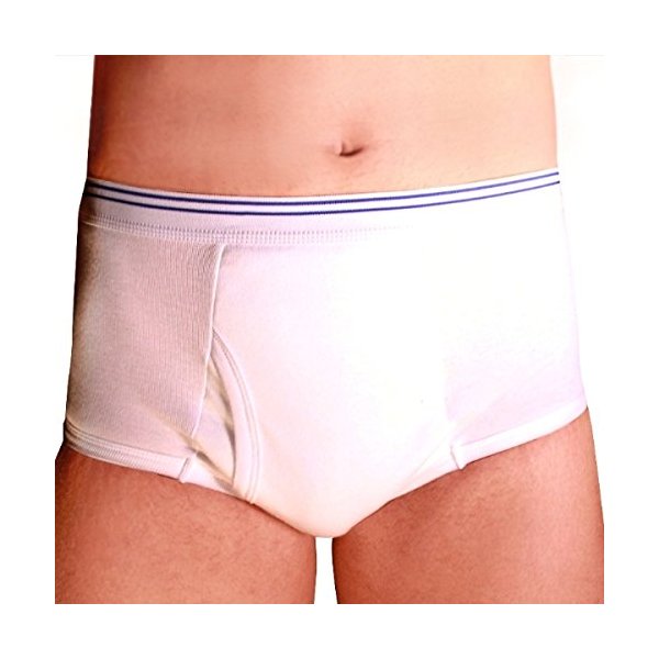 Petey's Washable Incontinence Underwear for Men (Moderate Protection) - Reusable Men's Briefs for Light to Moderate Leakage (X-Small (26" to 28"))