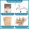 RoWood 3D Wooden Puzzle for Adults, Vintage Wooden Watercraft Model Kit to Build, Best Gift Ideas - Sailling Ship