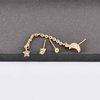 Allereyae Bohemia Moon Star Dangle Earrings Gold Cz Moon Drop Chain Earrings Crystal Star Earrings Star Chain Earrings for Women and Girls