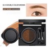 LXZJJM 2 Colors Waterproof Air Cushion Eyebrow Cream Liquid Brow Powder Gel for Eye Makeup with duo 2 end eyebrow Brushes (02# brown)