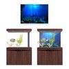 GLOGLOW Aquarium Poster, 3D Effect Underwater Background Sticker Thicken PVC Adhesive Static Cling Backdrop Fish Tank Decorative Paper(61×41cm)