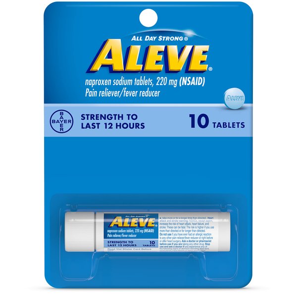 Aleve Pain Reliever/Fever Reducer Tablets, 220 mg 10 ea (Pack of 2)