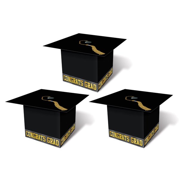 Grad Cap Favor Boxes-Black