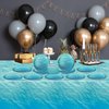 gisgfim Ocean Sea Birthday Party Supplies Ocean Waves Party Tableware Includes Ocean Birthday Party Plates Napkins Fork and Ocean Sea Theme Tablecloth for Birthday Parties Decorations Set Serve 20