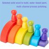 DHinkyoung 12 Pcs Wooden Rainbow Stacking Toys, Toddler Montessori Arch Bridge Stacker Game, Building Blocks Puzzle Stackers for Kids Baby Toddlers 1 2 3 4 5 Years Old