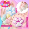 8Pcs Taba Squishy Cat Paw Squeeze Toys, Squishy Fidget Toy, Kawaii Squishies Sensory Toys, Pinch Family Squishy Toys, Cat Paws Mochi Toys,Stress Relief for Party Favors,Novelty Things for Adults Kids