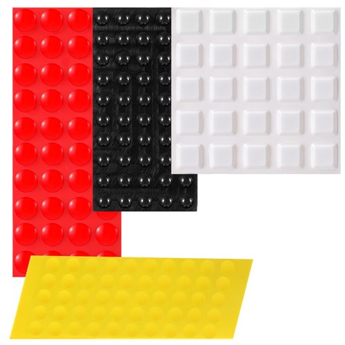 Bump Dots for Visually Impaired, 165pcs Braille Stickers(Red,Black,White,Yellow), Low Vision Aids Tactile Stickers for Elderly, Blind, Low Vision,Obvious Touch and Easy to Distinguish