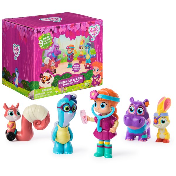 Vida the Vet, Check Up & Care Friendship Pack with 5 Action Figures, Stethoscope, Headlamp, & Sticker Sheets, Kids Toys for Girls & Boys Ages 3 and up
