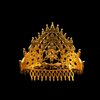 JORCEDI Women Rhinestone Hair Comb Jewelry Bridal Wedding Tiara Ornament Headpiece For Women Brides Prom Wedding Birthday Party (Gold With Colorful Stone)