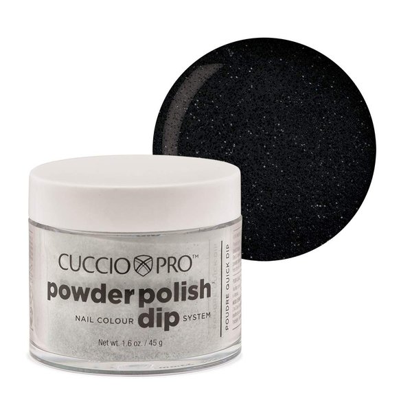 Cuccio Colour Powder Nail Polish - Lacquer For Manicures And Pedicures - Highly Pigmented Powder That Is Finely Milled - Strong, Durable Finish With A Flawless Rich Color - Black Glitter - 1.6 Oz