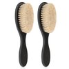 Barber Fade Brush, 2 PCS Professional Horse Bristle Hair Brush Barber Neck Duster Cleaning Brush with Handle Hair Brush for Detangling, Smoothing, Restores Shine,Barber Supplies, Beard Brush for Men