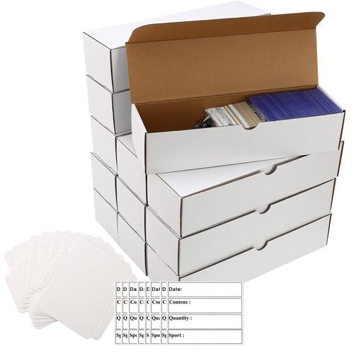 Card box 9600 Count-12Pack,Trading card storage box with 40 Dividers&14 Labels,Card Organizer Corrugated Cardboard Storage,Card game storage for Baseball Cards,TCG/Magic/Mtg storage and Collection