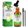 Jojoba Oil for Hair Growth, 100% Pure & Natural - Cold Pressed Unrefined Jojoba Essential Oil for Skin & Nails, Nourish the Scalp, Dry Skin Relief, Makeup Remover, Improve Blood Circulation-2.02fl.oz