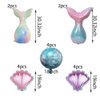 10Pcs Mermaid Tail Balloons Sea Shells Balloons Purple Mermaid Birthday Decorations Girl for Baby Shower Wedding Summer Beach Mermaid Ocean Themed Birthday Party Decorations Supplies