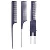 PERFEHAIR Teasing Comb for Fine Hair, (3-pack) Rat Tail Backcombing Volumizing Parting Wave Combs Tools for Women with Metal Pick