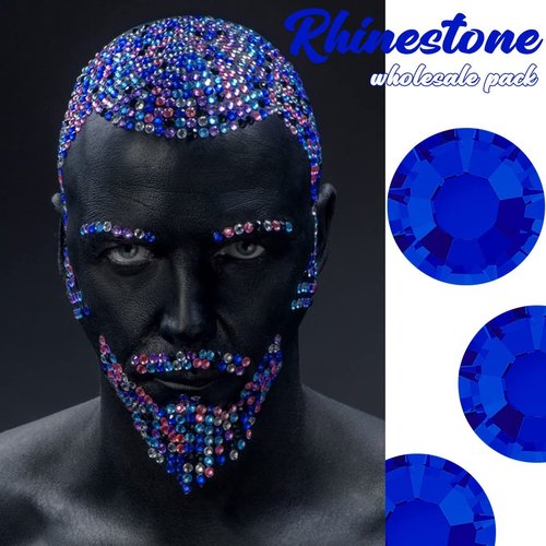 qiipii 400pcs SS30 Royal Blue Nail Rhinestones Bulk Crystal Sapphire Nail Art 6mm Nail Charms Flatback K9 Glass Gems Beads Stones Diamonds Glue Fix for Eye Makeup Nail Jewels Crafts Clothes Shoes DIY