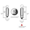 TI-EDC Titanium Mini Pill Fob, Bullet Design Waterproof Keychain Pill Holder, Charm Pendant Pill Reminder, Ultra-Lightweight 0.28oz, Inner Depth - 0.84”