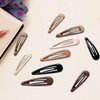 Cptots Metal Snap Hair Clips Water Drop No Slip Hair Barrettes for Women Small Hair Clips For Thick And Thin Fine Hair,Black Brown Beige,1.97 x 0.5 Inches,20 PCS