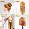 MEIBR Mannequin Head 100% Real Hair Styling Training Head 24-27inch Manikin Cosmetology Hairdressing Doll Head With Free Clamp Female+Braid Set (27#)