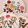 Picoey Flower Embroidery Kit for Beginners with Pattern and Instructions,4 Pack Cross Stitch Kits,2 Wooden Embroidery Hoops,Threads and Needles,Needlepoint Kit for Adults