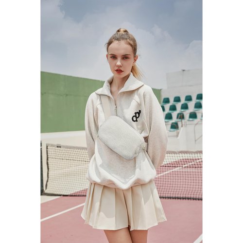 Telena Belt Bag for Women Men Fashionable Crossbody Fanny Pack for Women Trendy Waist Bag with Adjustable Strap Fleece Beige