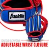 Franklin Sports Kids Baseball Glove + Ball Set - Air Tech Youth Teeball Glove - Boys + Girls Children's Glove + Ball - Right Hand Throw - Blue, Red and Silver, 9"