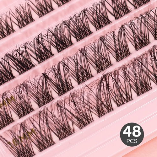 False Eyelashes Natural style, Multipack False Eyelashes, Lash Clusters, Lengthening Wisps', 10mm-12mm-14mm-16mm, Includes 4 Assorted Lengths Wisps, Contact Lens Friendly (Dense)
