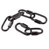 6 Pcs M4 Black Carabiner Chain Quick Links Connector 4mm Thickness Oval Stainless Steel Locking Carabiner Screw Lock Clip By STARVAST for Swing Play Set and Outdoor Equipment