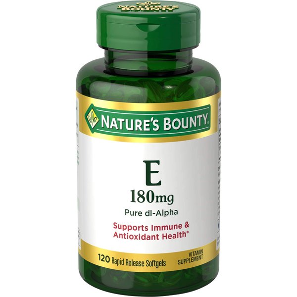 Nature's Bounty Vitamin E 400 IU Softgels Pure DL-Alpha 120 Soft Gels (Pack of 2)