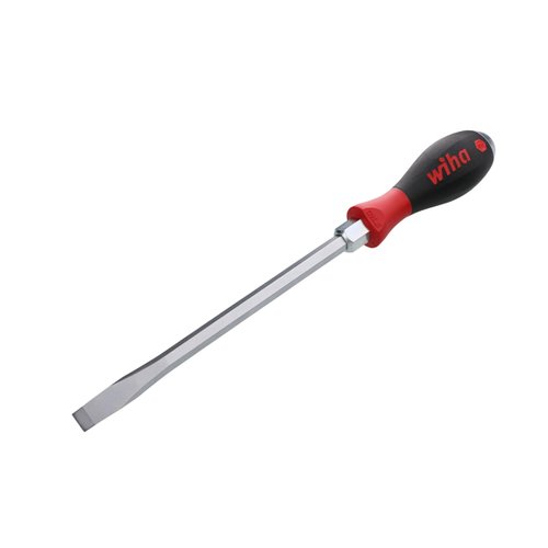 Wiha 53040 Slotted Screwdriver with SoftFinish Handle and Solid Metal Cap, 12.0 x 200mm