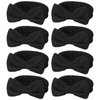 Jaciya Spa Makeup Headband 8 Packs Skincare Headband for Washing Face Spa Gifts for Women Spa Party Favors(Black)