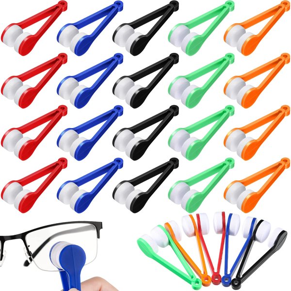 Konohan 40 Pcs Mini Glasses Eyeglass Cleaner Brush Eyeglasses Mini Brush Microfiber Spectacles Cleaner Soft Cleaning Tool Eye Glasses Cleaning Clip for Clean Glasses Computer Screen Camera Surface