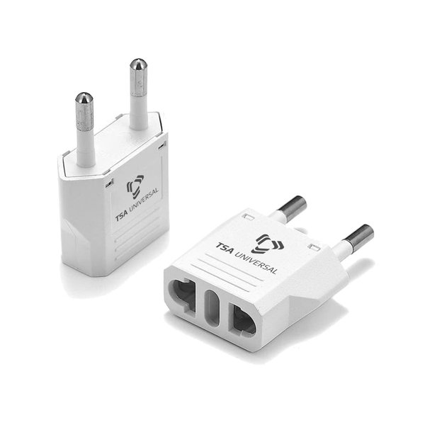 United States to Greenland Travel Power Adapter to Connect North American Electrical Plugs to Greenlandic Outlets for Cell Phones, Tablets, eReaders, and More (2-Pack, White)