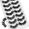 Mink Fluffy Lashes Pack, Dramatic 3D Thick Full Volume False Eyelashes, 7 Pairs 15mm Long Reusable Curly Light Weight Self Adhensive Fake Lash Extensions By ZUKIMM | 003