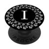 Fun Cell Phone Pop Up Holder,Cute White Floral Rose Letter I PopSockets Grip and Stand for Phones and Tablets