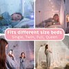 Bed Canopy with Lights, White Canopy Bed, Bed Canopy for Girls Room, Princess Bed Canopy | Single, Twin, Full, Queen | Bed Canopy for Girls, Kids Bed, Hanging Canopy, Fairy Lights Led Canopy